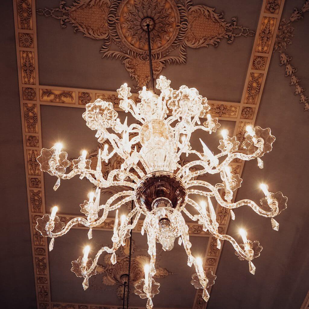 Ornate chandelier in The Bath Fashion Museum