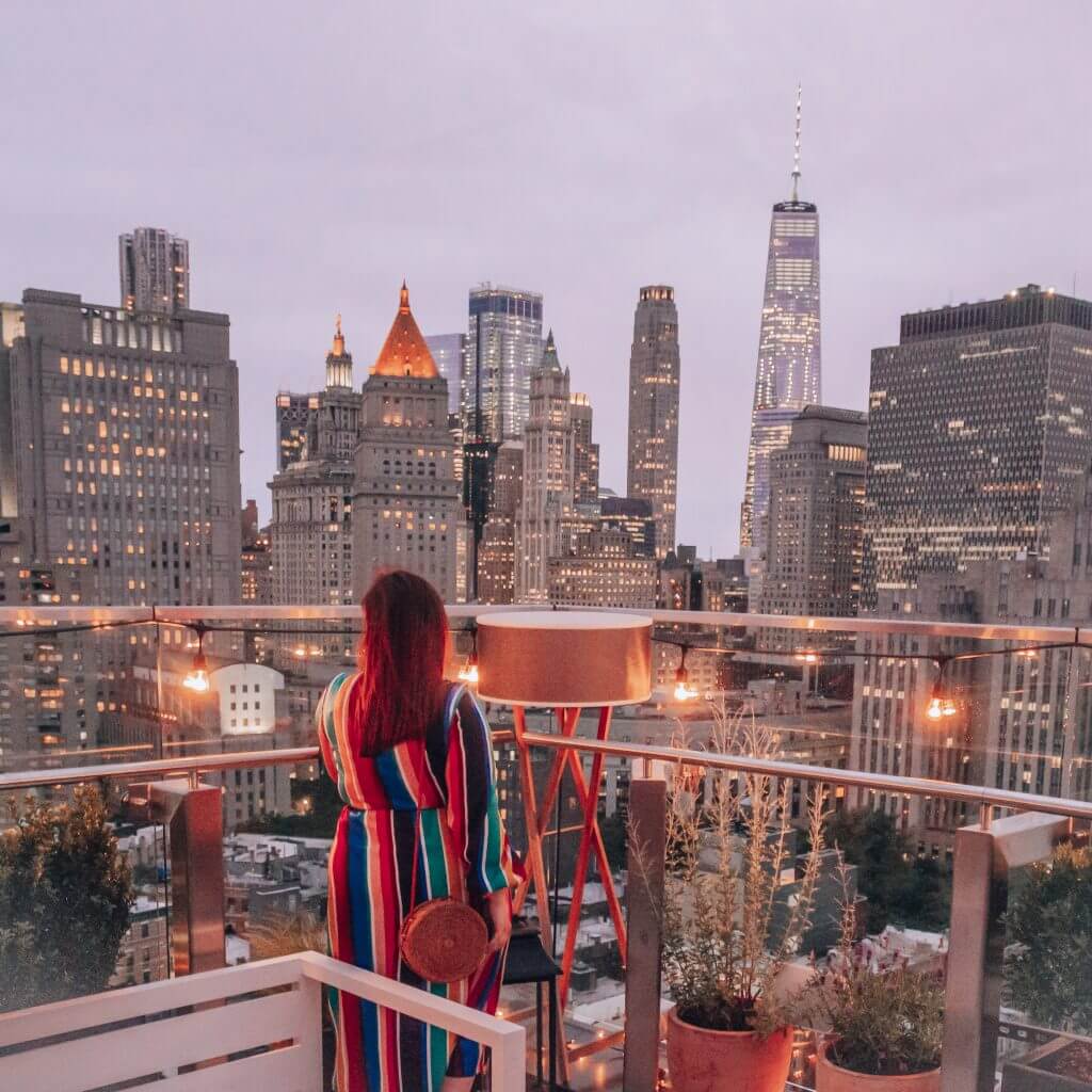 Rooftop views at Hotel 50 Bowery, Chinatown, New York City. Read more on www.ouruniquestays.com