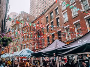 The most instagrammable places in New York. Stone Street, New York.