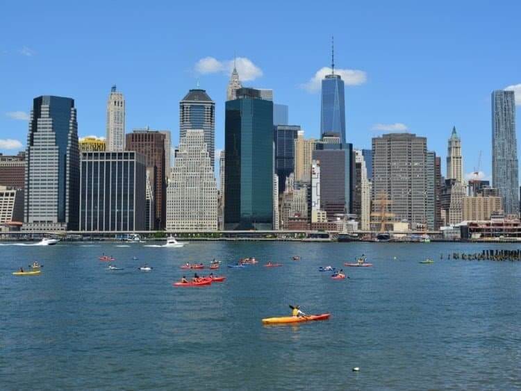 A fun free Summer activity in NYC is kayaking in the Hudson River. Read more on www.ouruniquestays.com