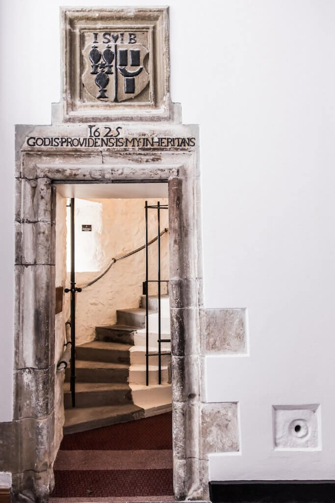 Spiral staircase to the ghost room in Ballygally Castle Hotel in Antrim