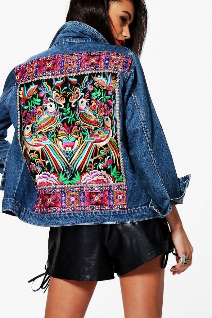 Boohoo Embellished Denim Festival Jacket