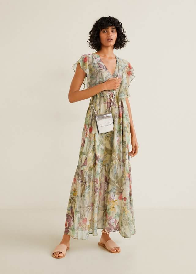 6. Mango Flower Chiffon Dress