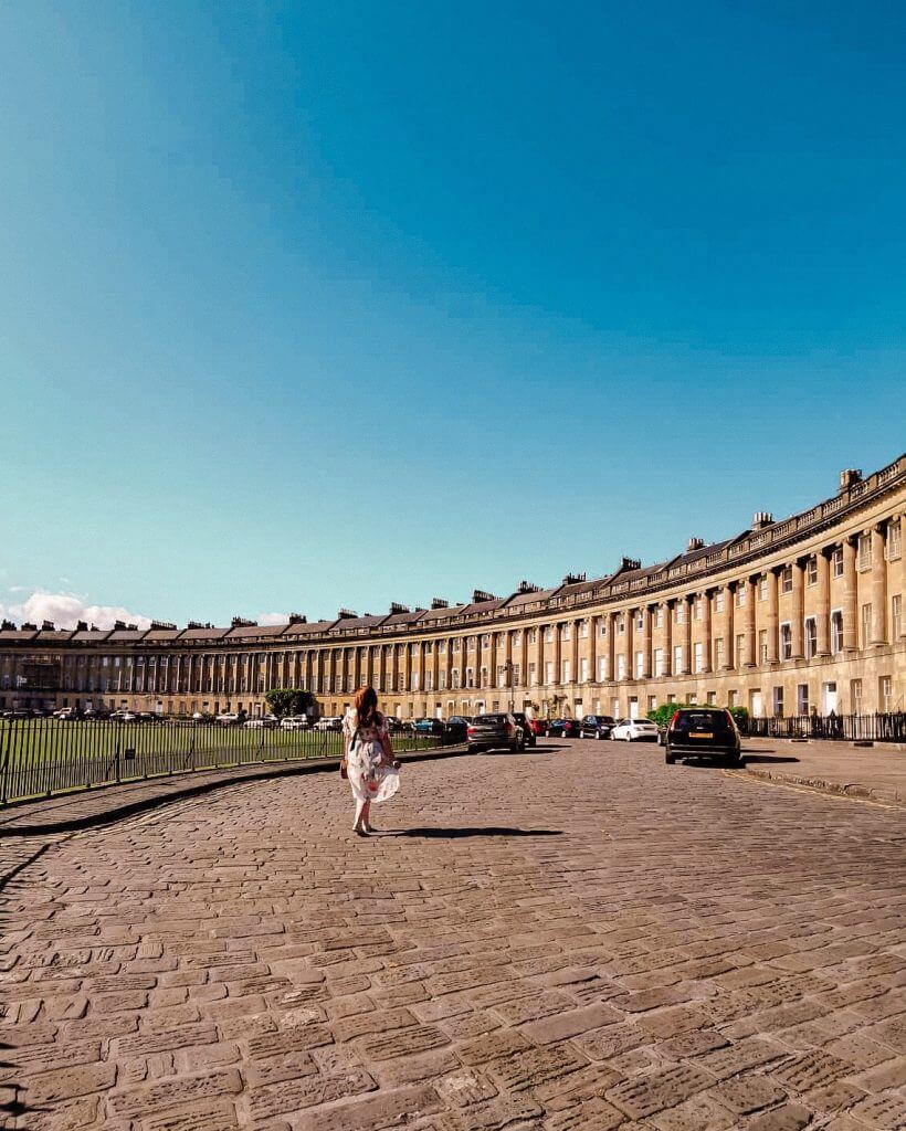 Exploring the Royal Crescent of Bath. Staying at the Abbey Hotel Bath. Read more on -w-w-w.ouruniquestays.com