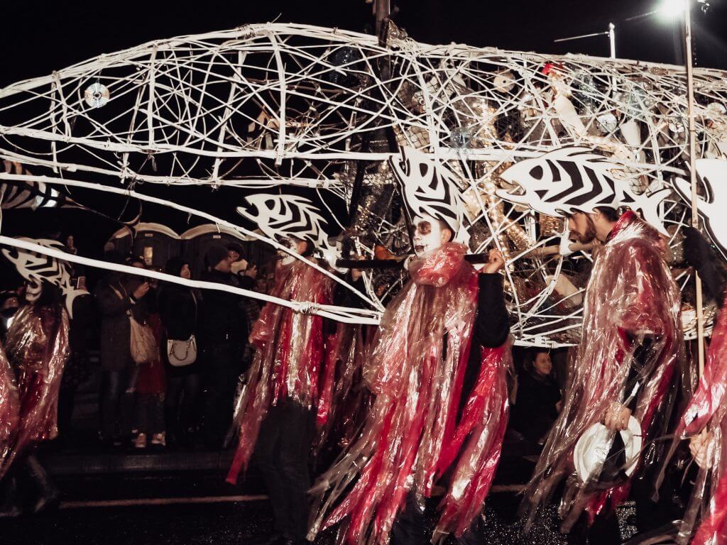 The Halloween parade during the Halloween festival in Derry one of the best places for Halloween