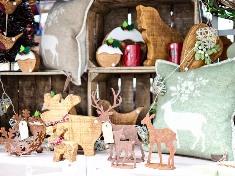 Trinkets and traditional gifts for sale at Warsaw Christmas Markets