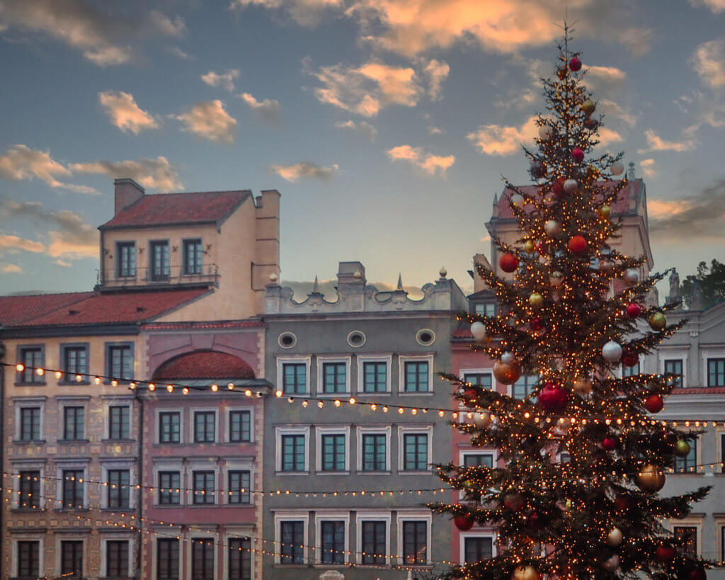 Christmas markets at the Old Town Square in Warsaw.