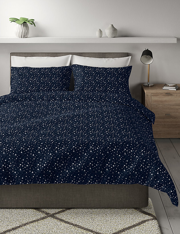 Marks & Spencer Brushed Cotton Star and Moon Duvet Set