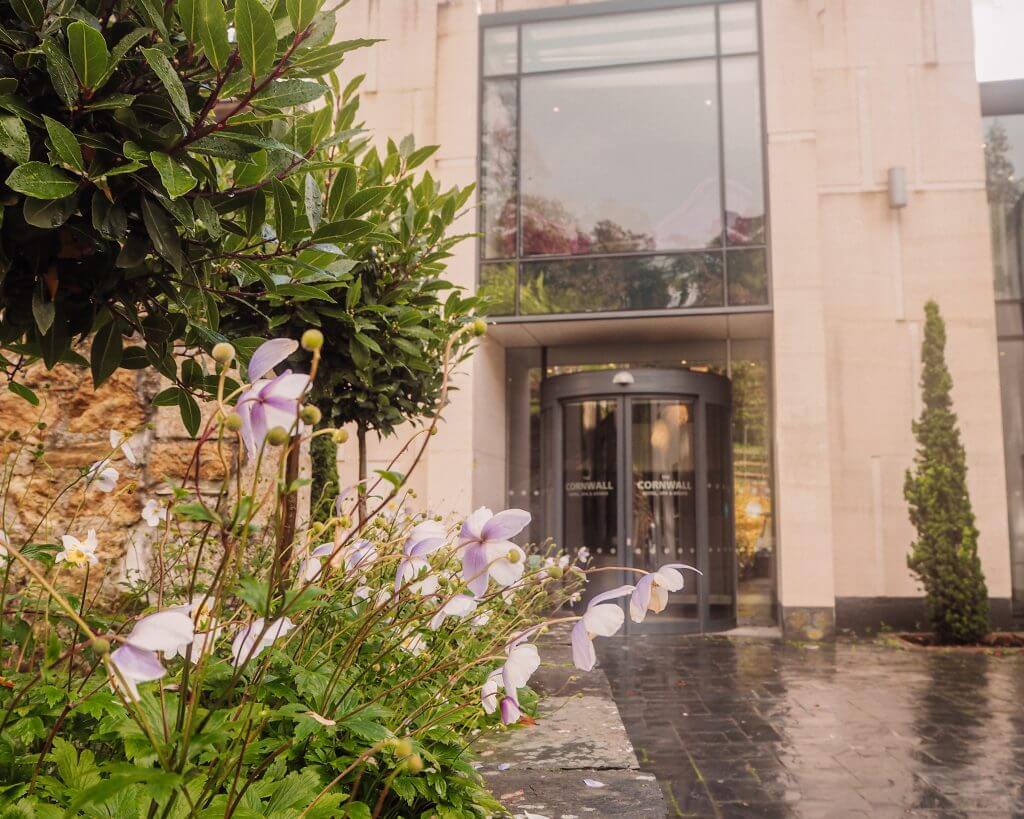 The entrance to reception at The Cornwall Hotel and Spa. Read more on www.ouruniquestays.com