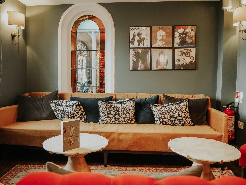 Jewel tones of the 1919 Bar at The Cottage in the Wood Great Malvern