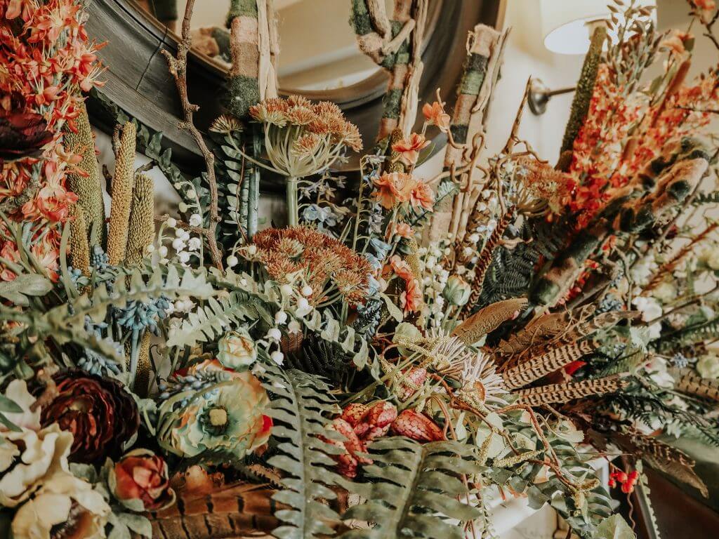 Country foliage on Mantlepiece