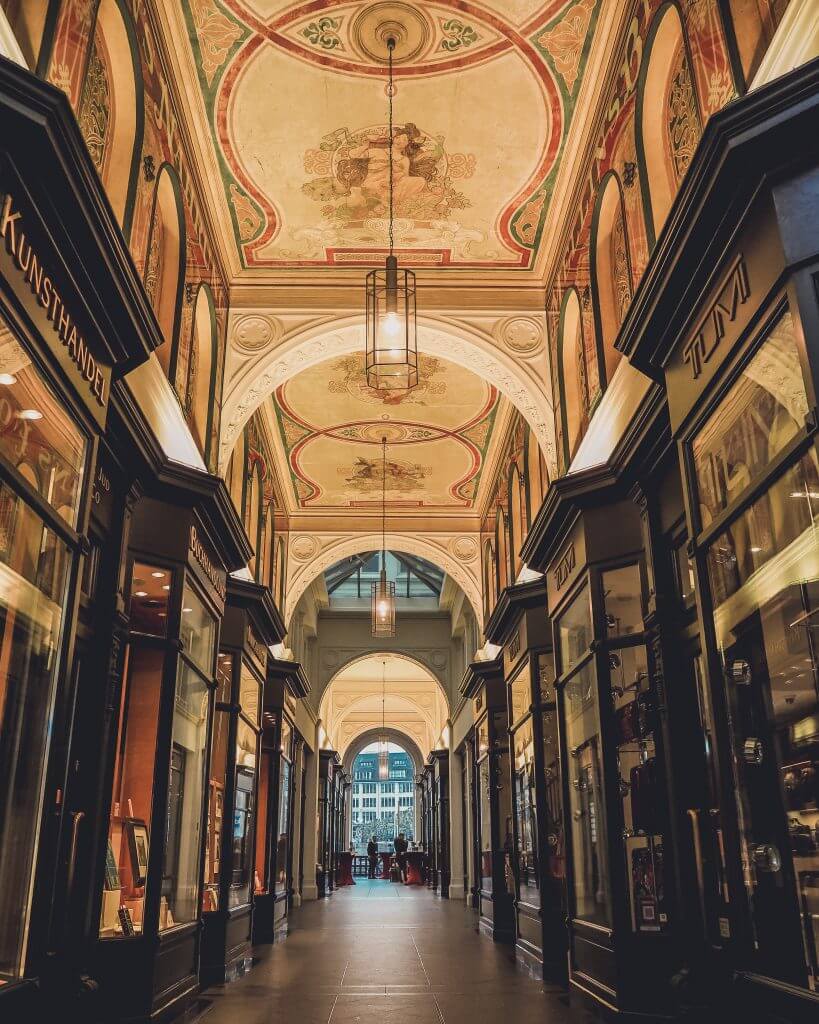 Ornate shopping malls in Hamburg's city centre