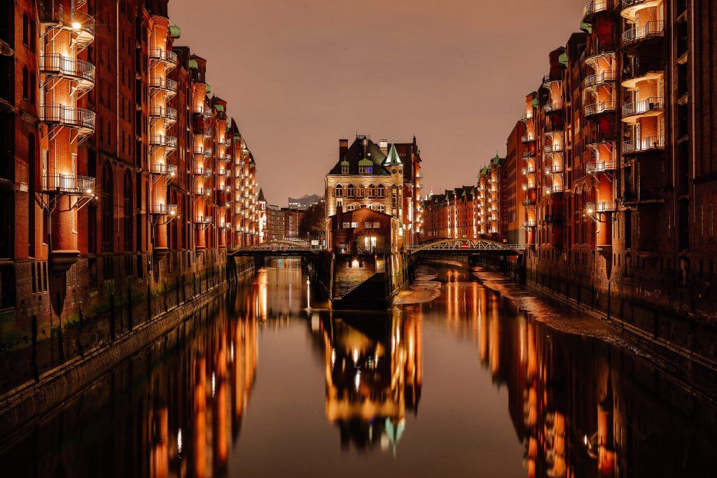 Hamburg's UNESCO warehouse buildings in Speicherstadt