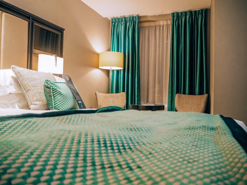 Bedroom decor at the Grand Central Hotel Belfast