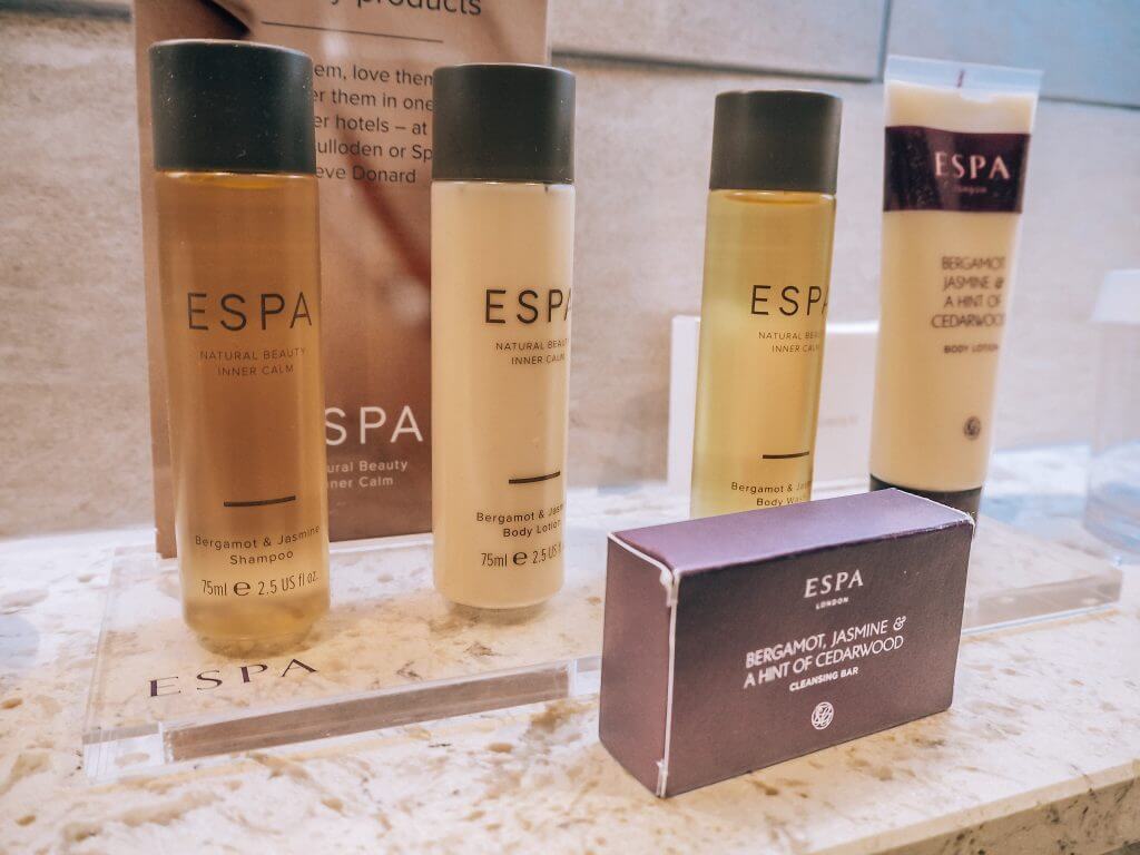 ESPA toiletries In the bathroom of the Grand Central Hotel Belfast
