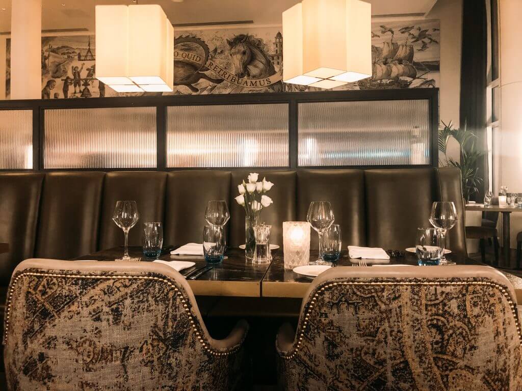 Decor at the Seahorse Restaurant in Grand Central Hotel Belfast