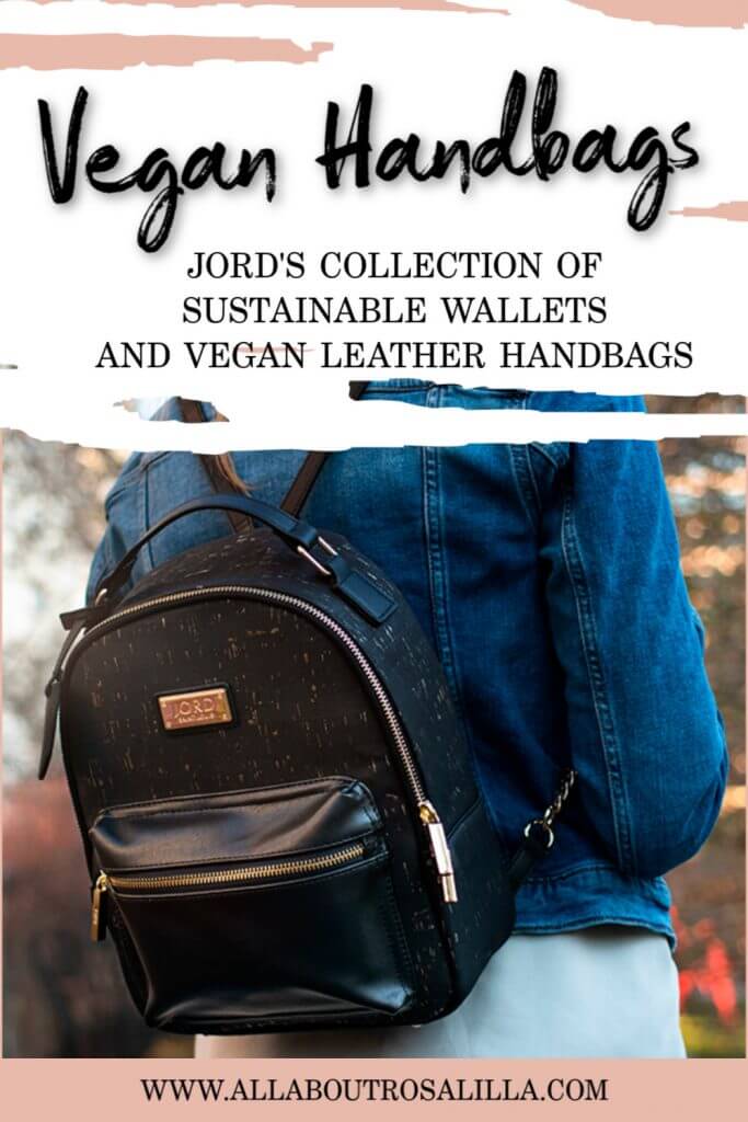 Black packpack by JORD with text overlay