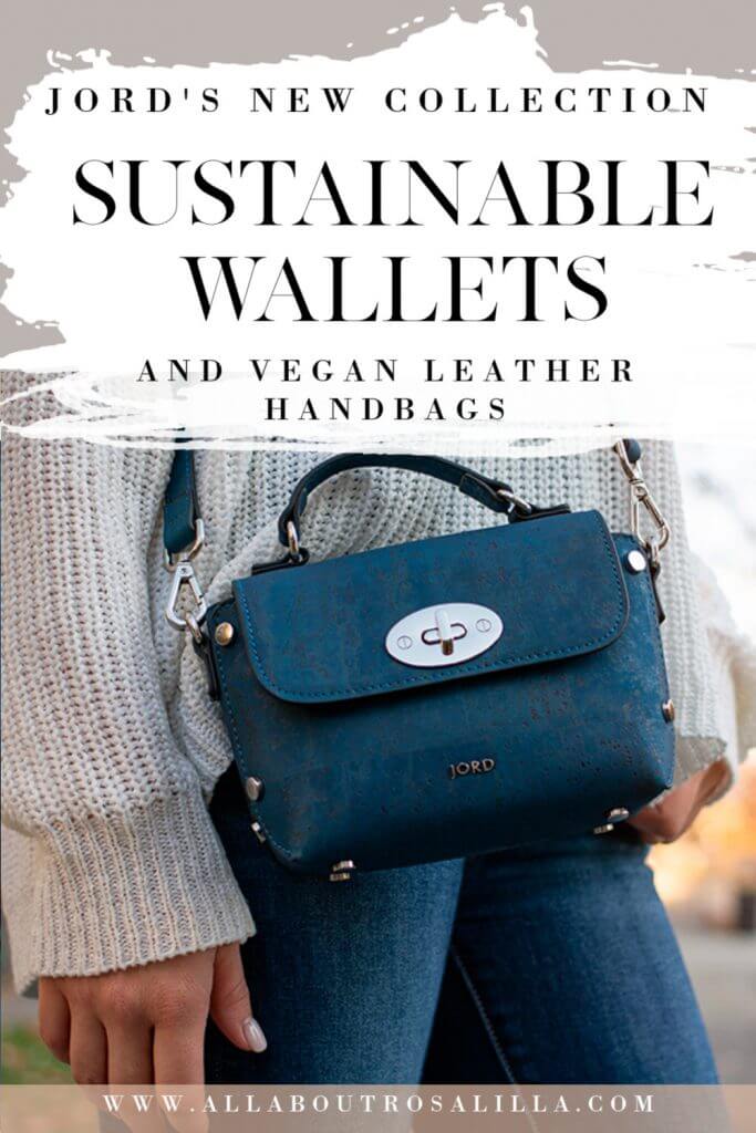 Peacock blue vegan leather handbag from Jord with text overlay