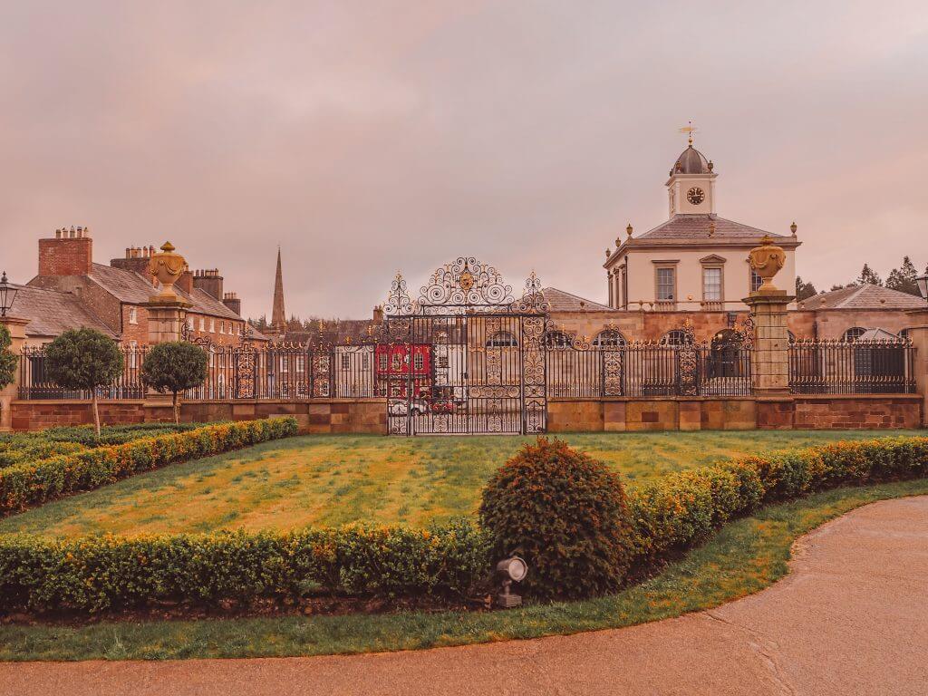 The gates of Hillsborough castle and gardens on the best Northern Ireland castles