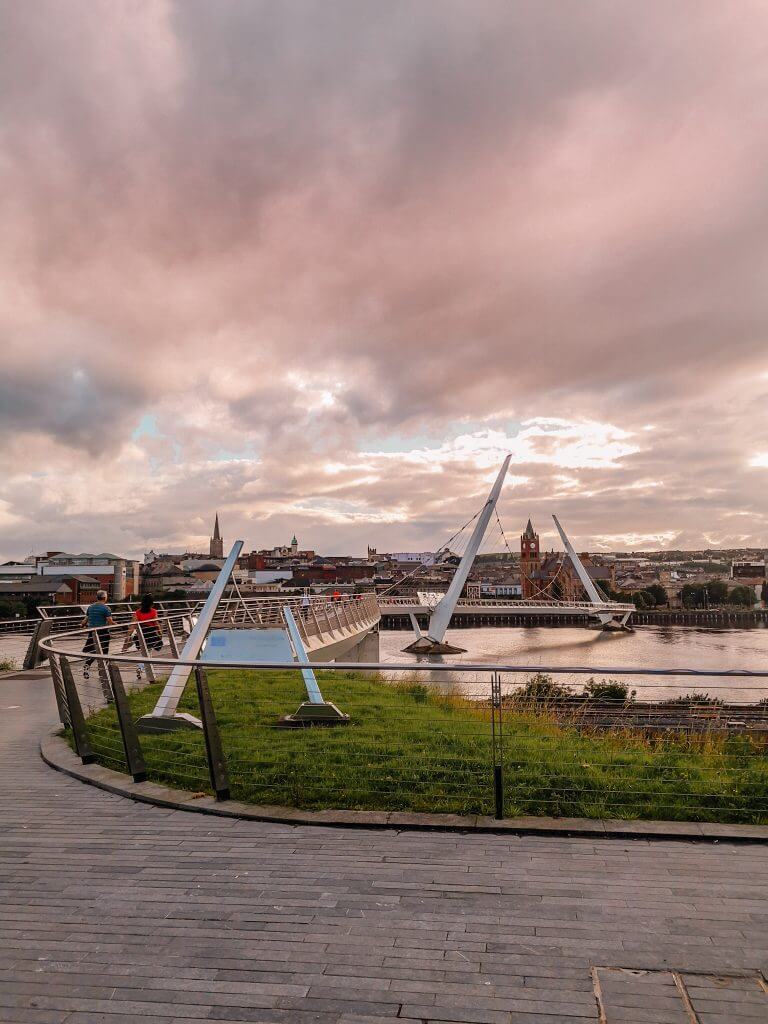 The Peace bridge in Derry Northern Ireland