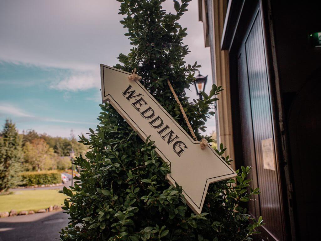 Wedding Sign at Brooklodge Hotel Ireland