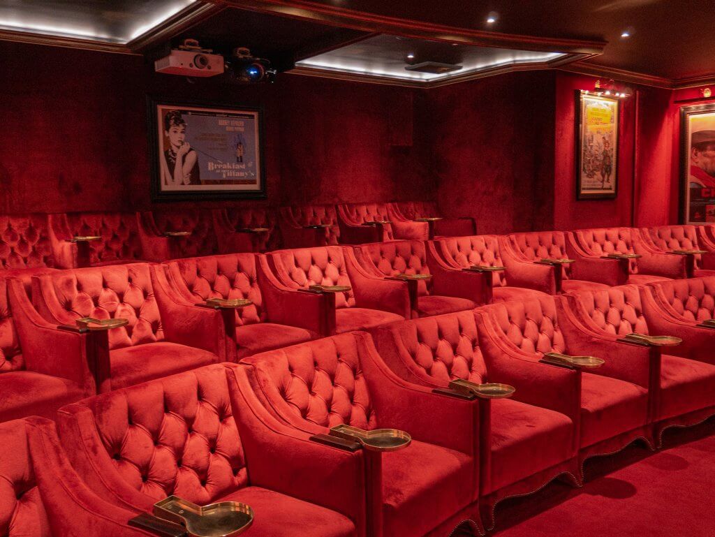 Cinema room in Ashford Castle Hotel on of the best hotels in Ireland.