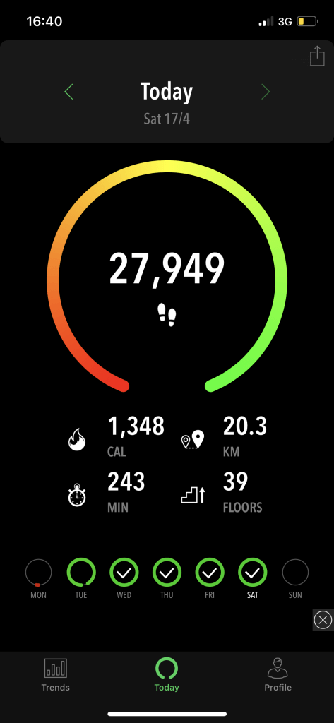 Step count on a Connemara hike