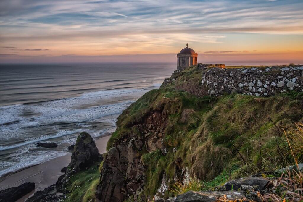Downhill strand and Mussenden temple in Northen Ireland, a game of thrones filming location