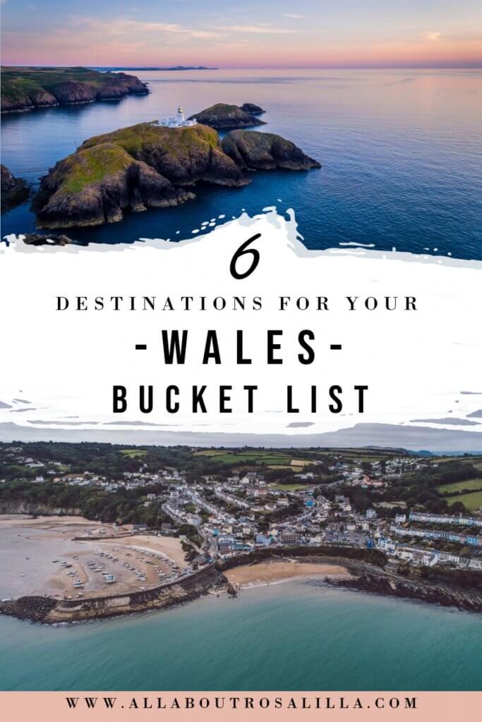 Image of Welsh countryside with text overlay Six Wales bucket list destinations along the celtic routes
