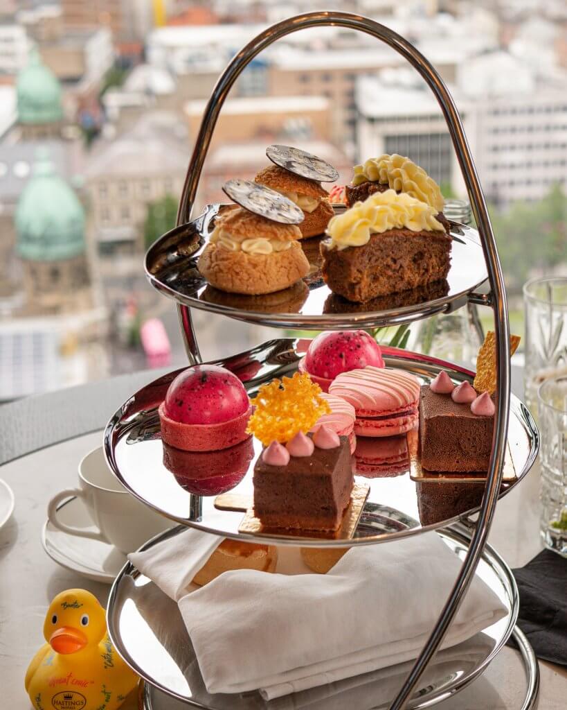 Jawbox gin afternoon tea at the grand central hotel Belfast