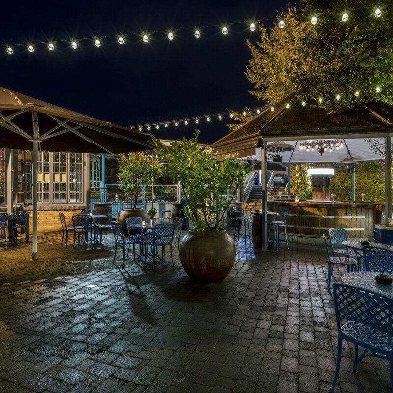 Garden terrace of Langton's Kilkenny the perfect place to eat on your weekend in Kilkenny