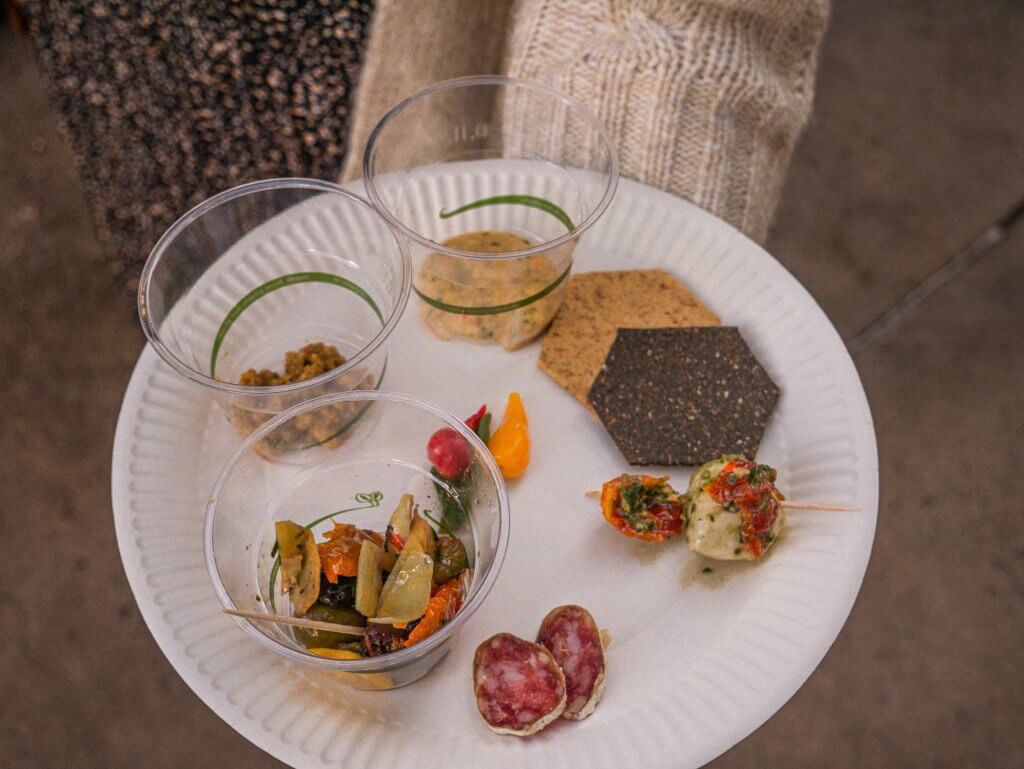 Plate of food to sample on a food walking tour Belfast