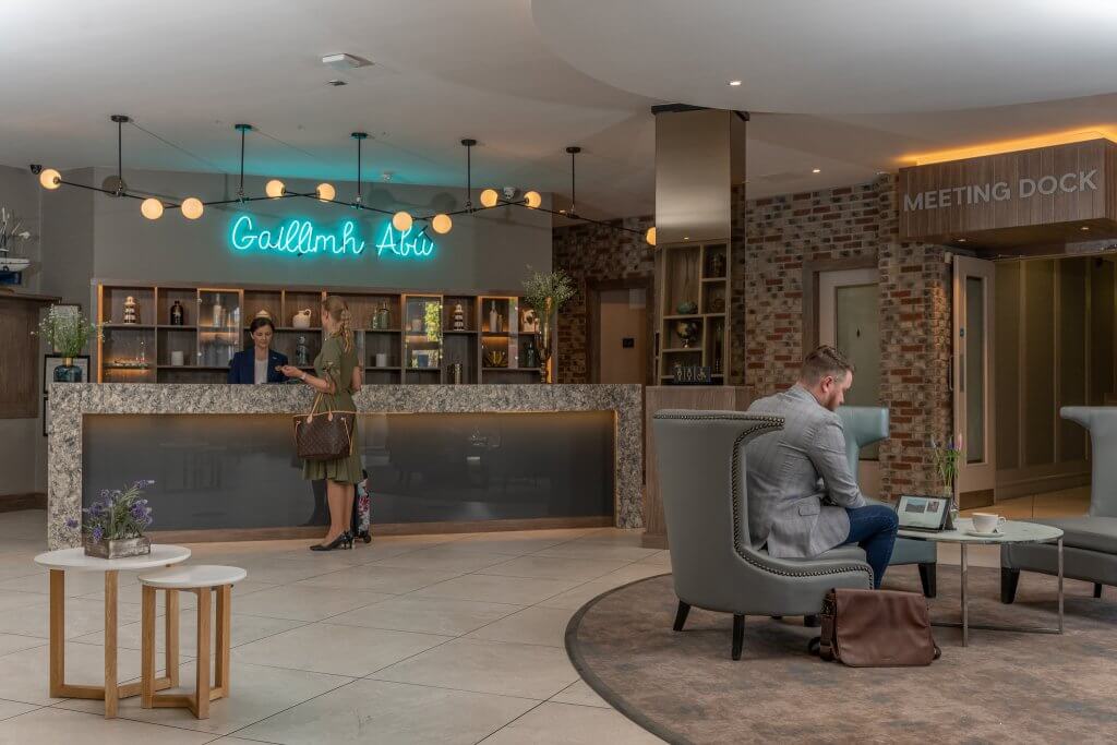 Reception of the Harbour Hotel Galway the perfect place for a weekend break in Galway