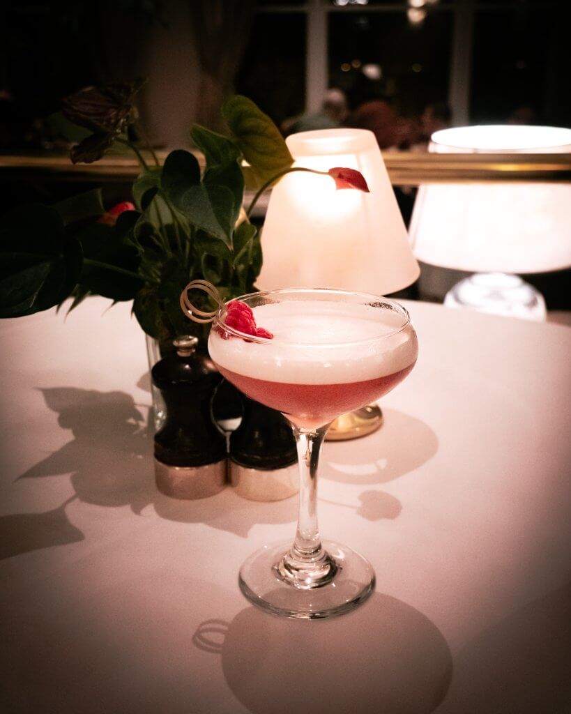 Pre dinner cocktail at Sheen Falls Lodge in Ireland.