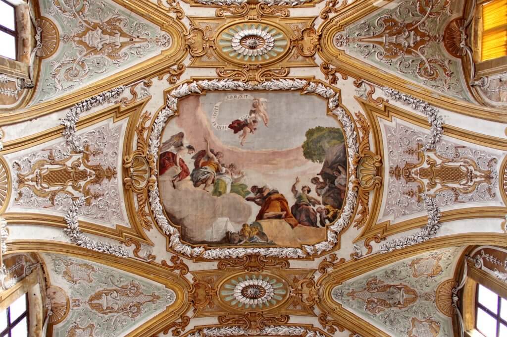 Ceiling frescos of Gesuiti church in Venice Italy
