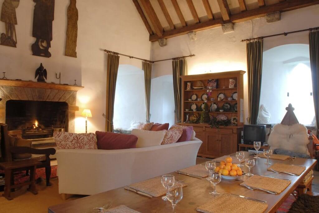 Medieval Hall of Carraigin Castle a unique airbnb in Ireland