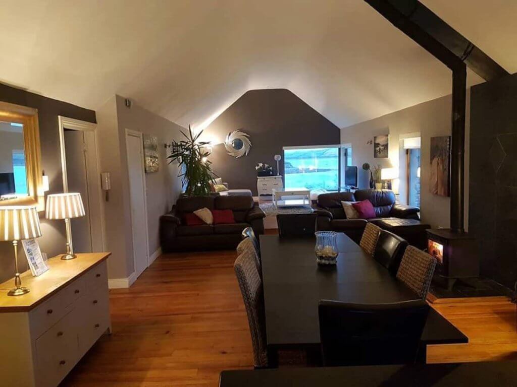 Interior of Collanmore Island lodge in Westport Ireland