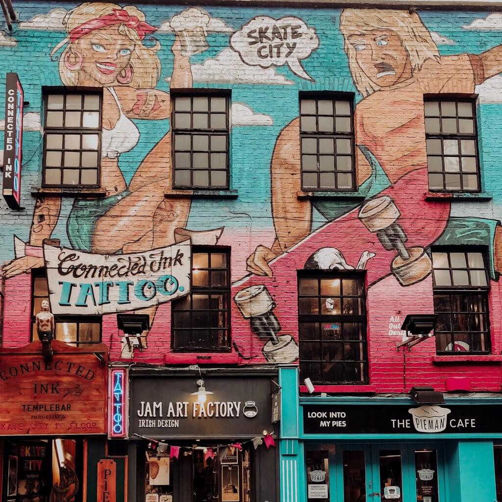 Tattoo shop in Temple Bar Dublin