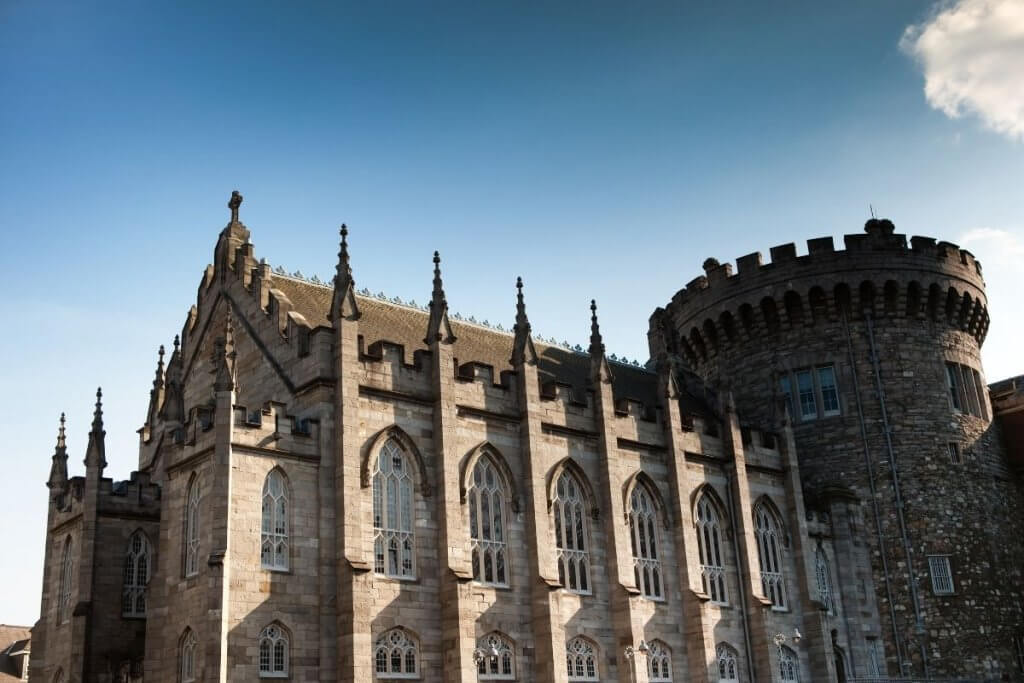 Exterior of Dublin Castle in Ireland