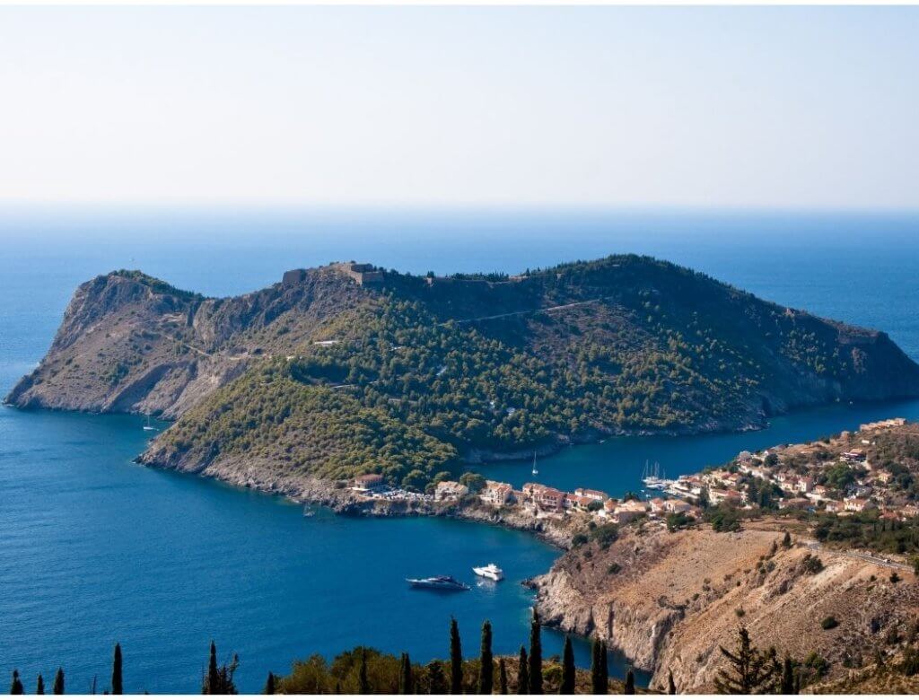 Horseshoe bay of Assos Cephalonia in Greece
