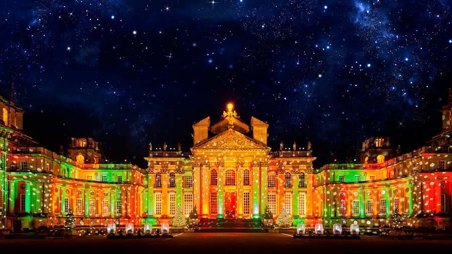 Christmas light show at Blenheim Palace