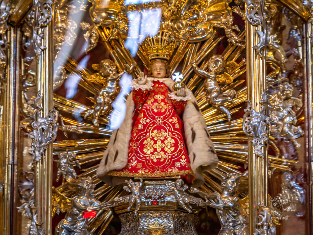 Statue of the child of Prague in the Church of our lady of victories in Mala Strana Prague