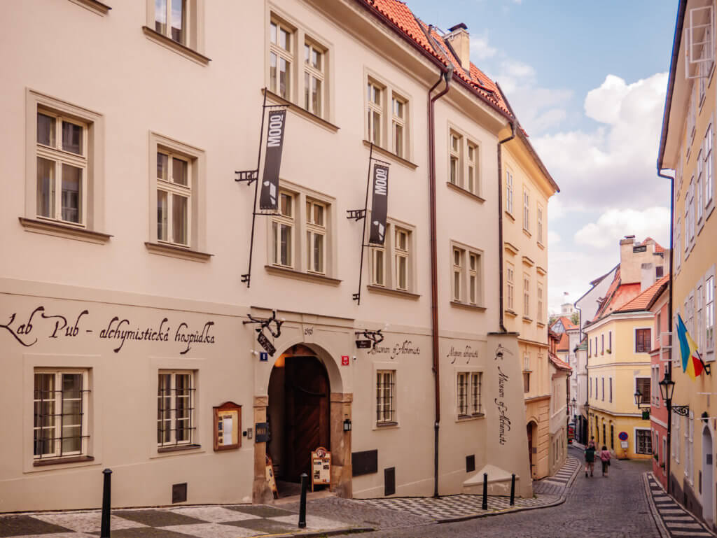 Colourful streets of Prague with MOOo by the castle apartments a great place to stay in Prague