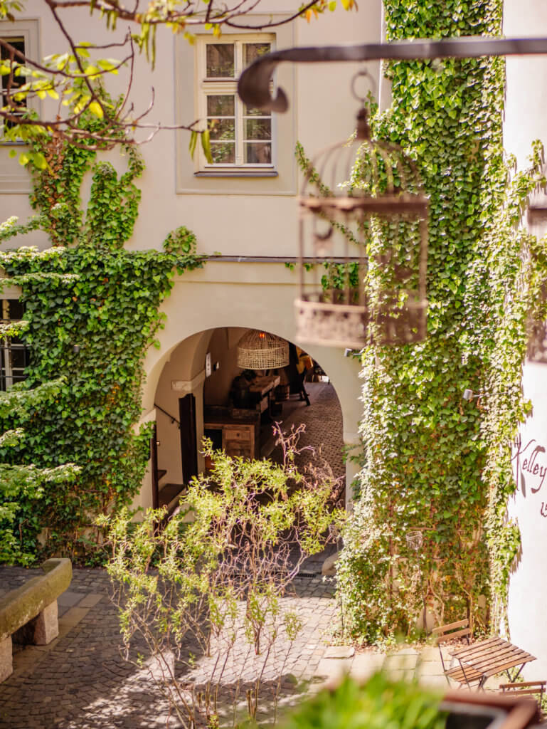 Courtyard of MOOo by the castle apartments in Prague
