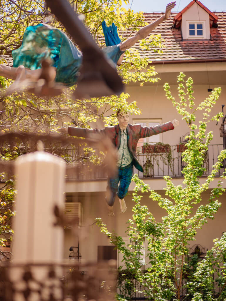 Courtyard of MOOo by the castle in Prague