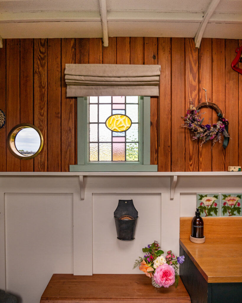 Quirky interior of The Oat Box, a unique place to stay in Northern Ireland.
