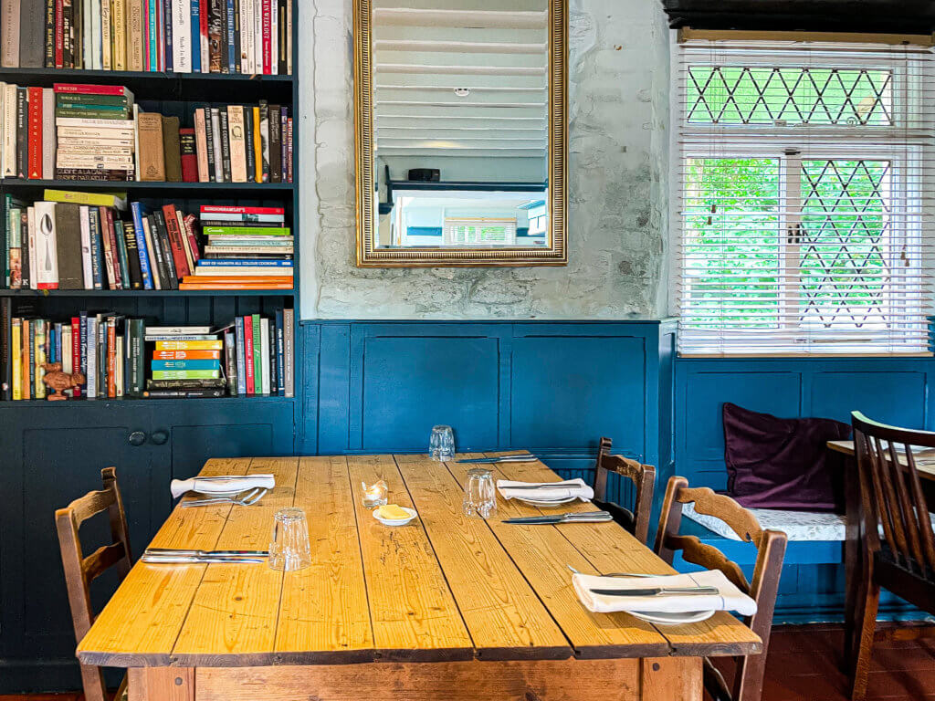 Interior of Y Polyn restaurant in West Wales