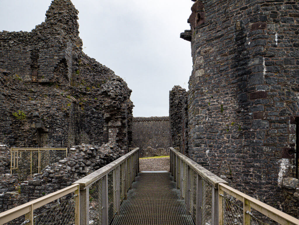 The ruins of carreg cennan castle in carmarthenshire in west wales