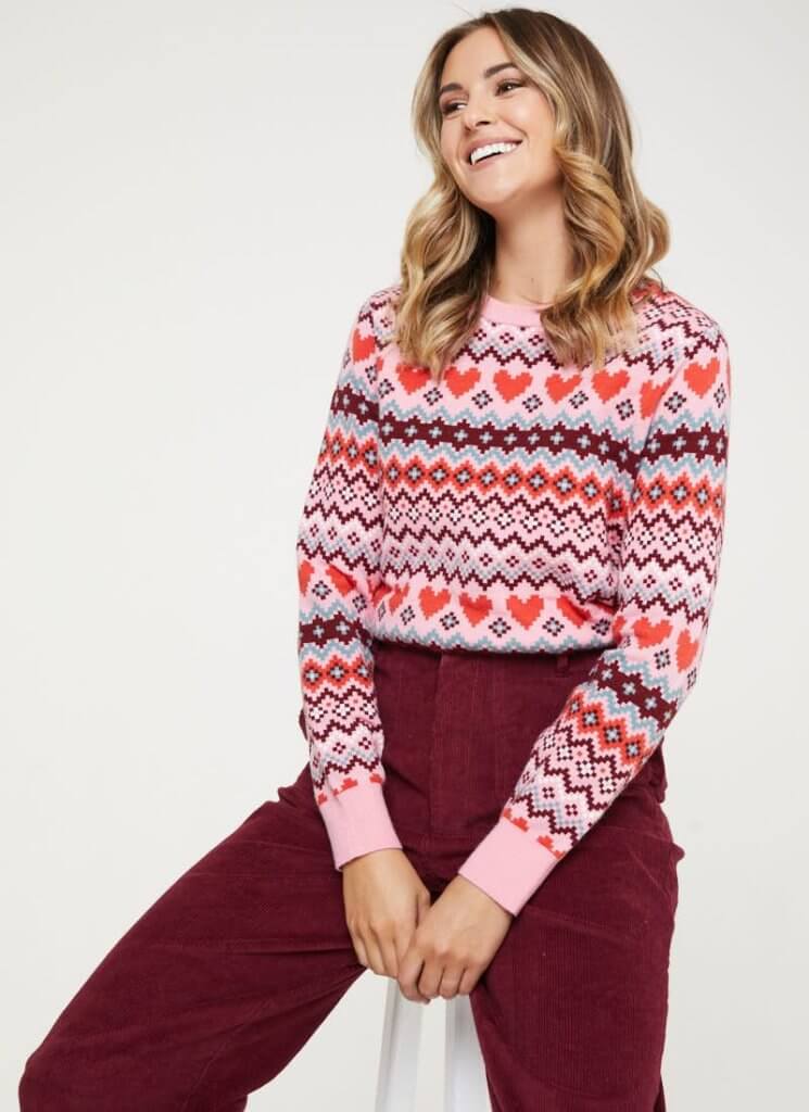 Heart fairisle sweater