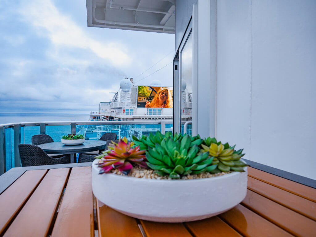 Balcony of the sky suite onboard Sky Princess